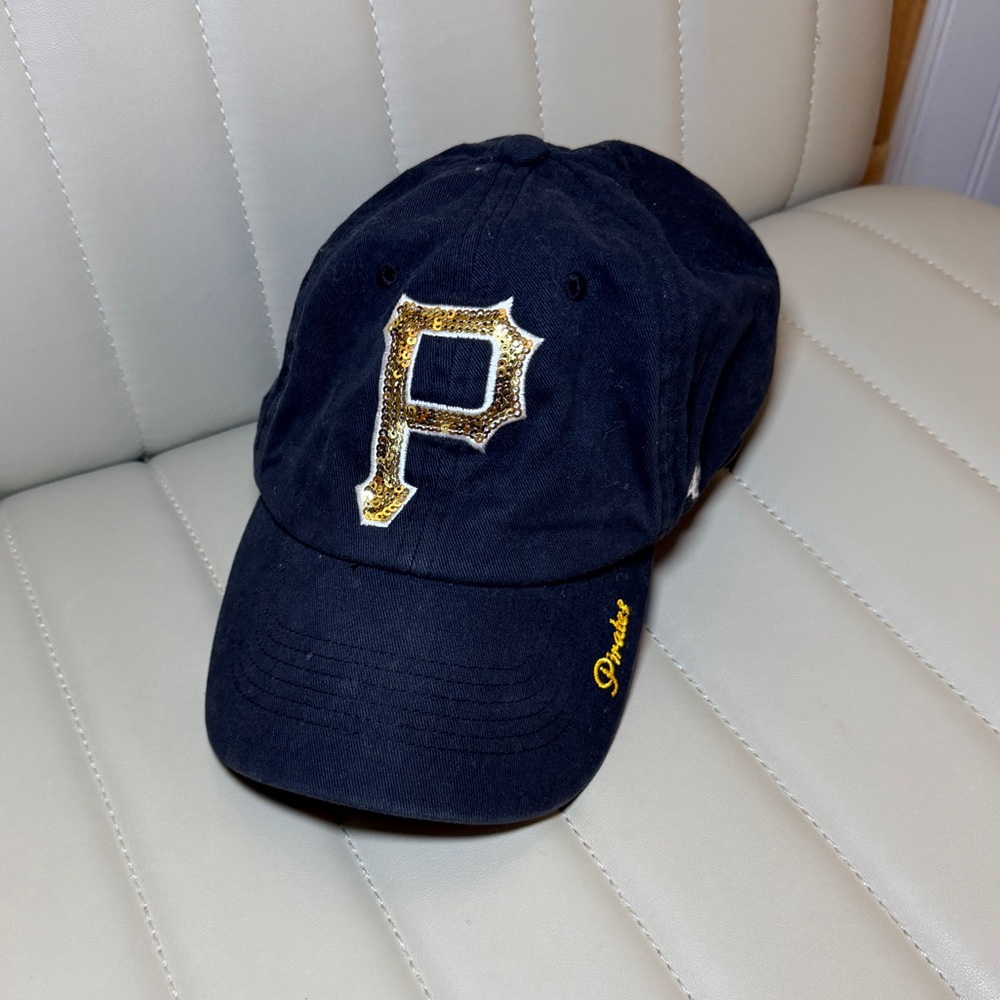 47 Brand Pittsburgh Pirates Navy Baseball Cap Gold Sequin Logo Adjustable
